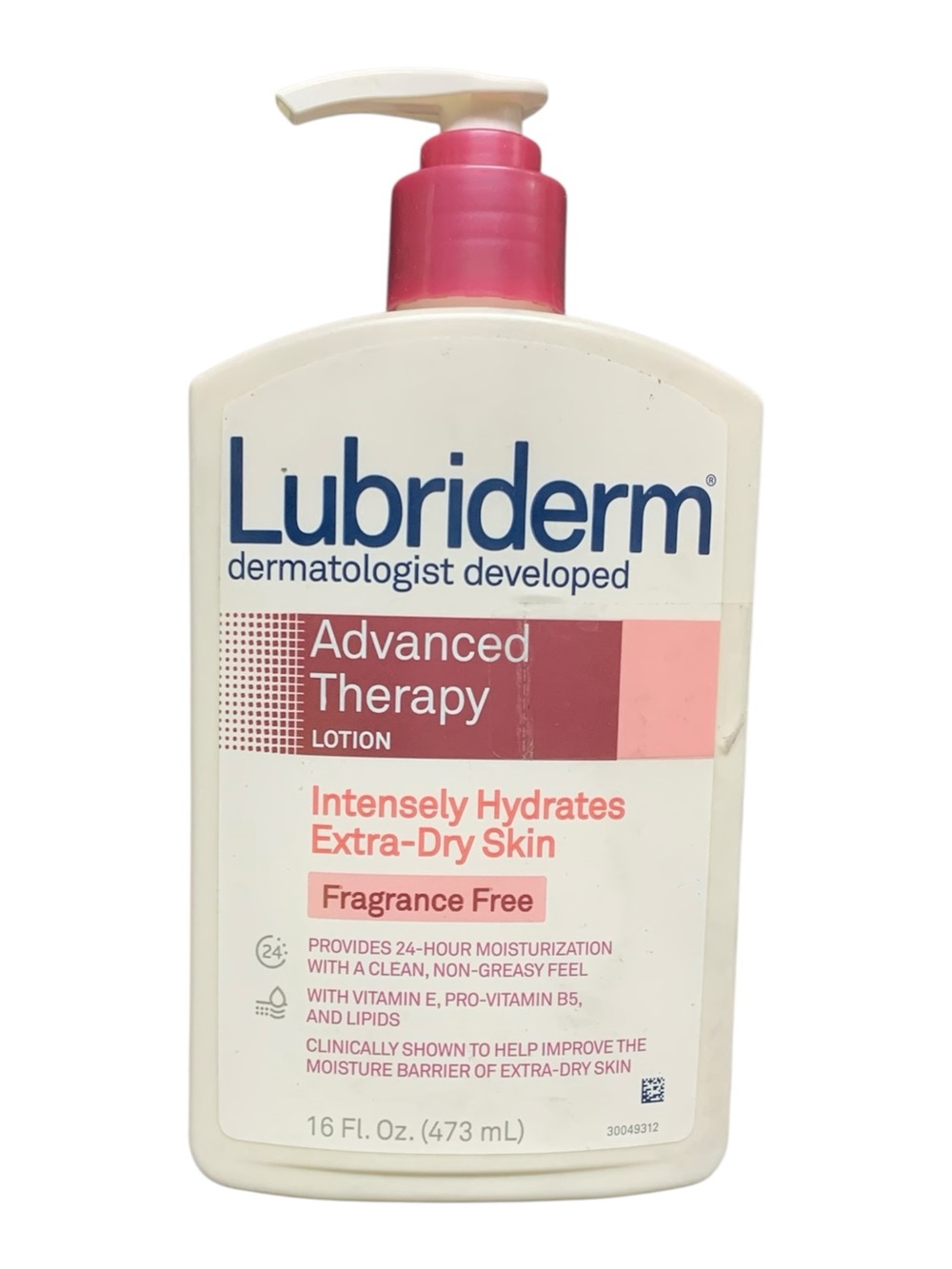 Lubriderm Advanced Therapy Lotion Fragrance Free Extra Dry Skin Cream 16oz Pump